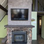 TV with Cable - Fireplace is for looks only